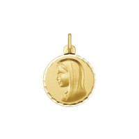 Medalla oro amarillo Virgen Niña con velo (1603176N)