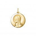 Medalla de plata bañada en oro Virgen Niña
