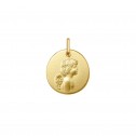 Medalla de bautizo Angelito en plata dorada