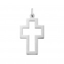 Colgante de plata cruz latina calada (23306)