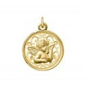 Medalla de oro angelito con diseño calado