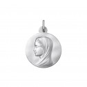 Medalla Virgen María con velo en plata de ley