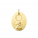 Medalla de oro 18k angelito con reloj