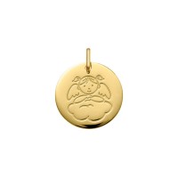 Medalla de Bautizo de oro Angel Niña con nube