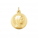 Medalla de la Virgen en oro 18k con corona decorada