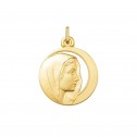 Medalla Virgen con manto y aureola calada