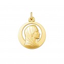 Medalla Virgen con aureola calada en oro