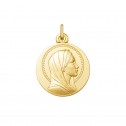 Medalla religiosa de oro con la Virgen María de perfil modelo 1269001 de MiMedalla by ARGYOR