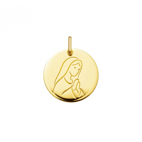 Medalla de oro 18k Virgen María rezando