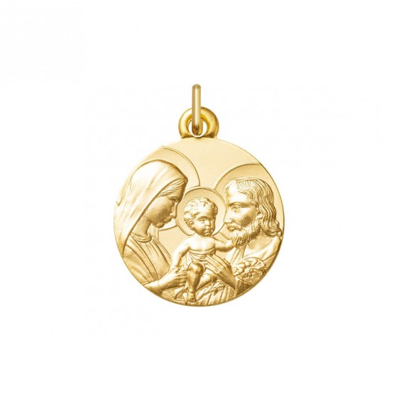Medalla religiosa de la Sagrada Familia en oro fabricada por ARGYOR modelo 1269017.