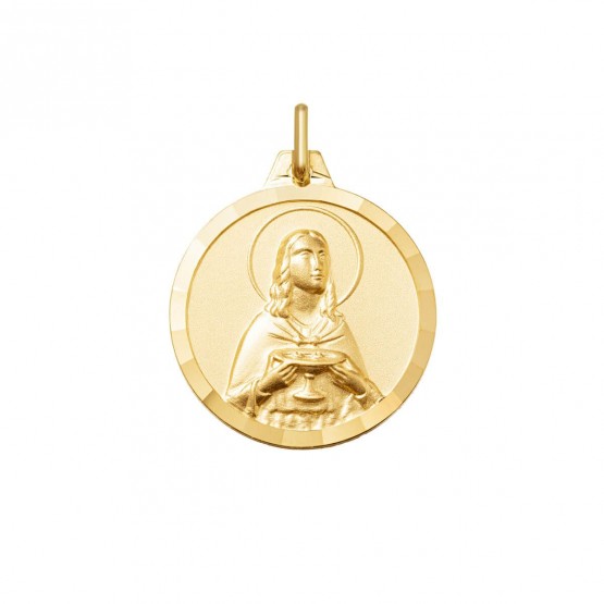 Medalla de Santa Lucía plata dorada
