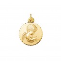 Medalla de oro con un Angelito y bisel