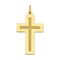 Colgante de cruz plana en oro 18k (23302)