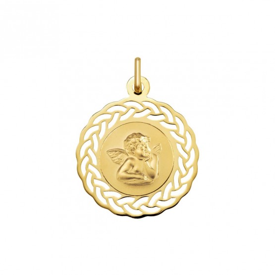 Medalla oro amarillo con orla Angelito
