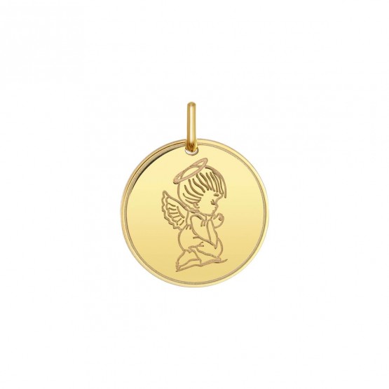 Medalla de oro angelito niño diseño laser