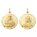Medalla escapulario Virgen del Carmen y Sagrado Corazón de Jesús modelo 1000575 de ARGYOR