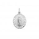 Medalla Virgen de Guadalupe ovalada en plata de ley