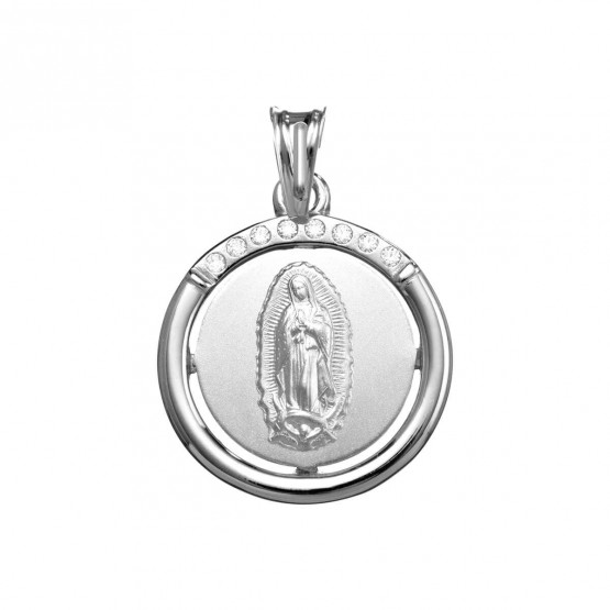 Medalla Virgen de Guadalupe con orla y circonitas