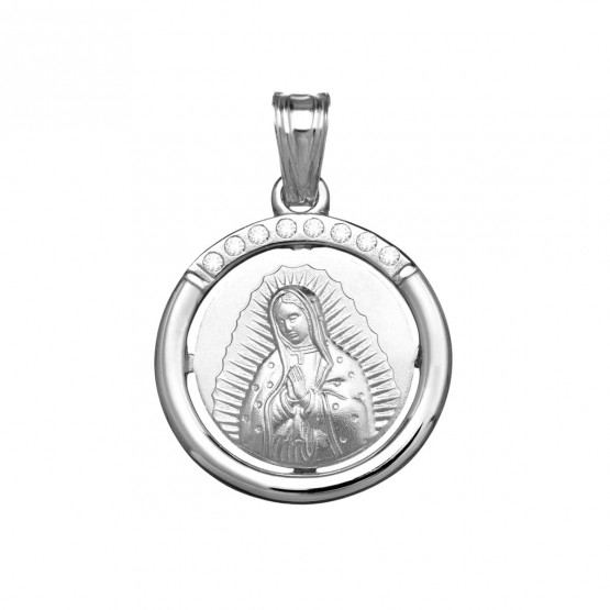 Medalla Virgen de Guadalupe con circonitas