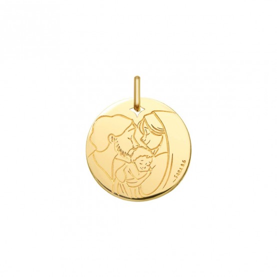 Medalla de la Sagrada Familia diseñada por Sara B.G. para MiMedalla hecha en oro