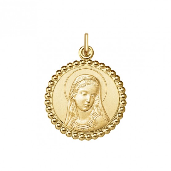 Medalla de la Virgen María con aureola y diseño de bolitas modelo 1007522 de ARGYOR.