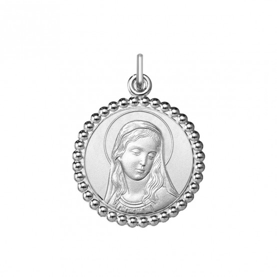 Medalla de la Virgen María en plata