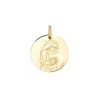 Medalla Virgen con un niño by Sara B.G. en oro 9k/18K