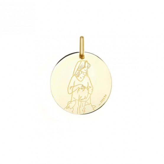 Medalla Virgen embarazada by Sara B.G. en oro 9k/18K