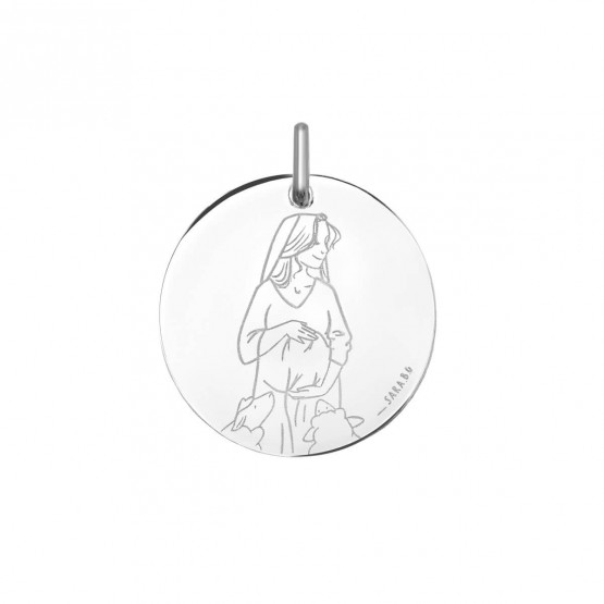 Medalla Virgen embarazada by Sara B.G. en plata de ley