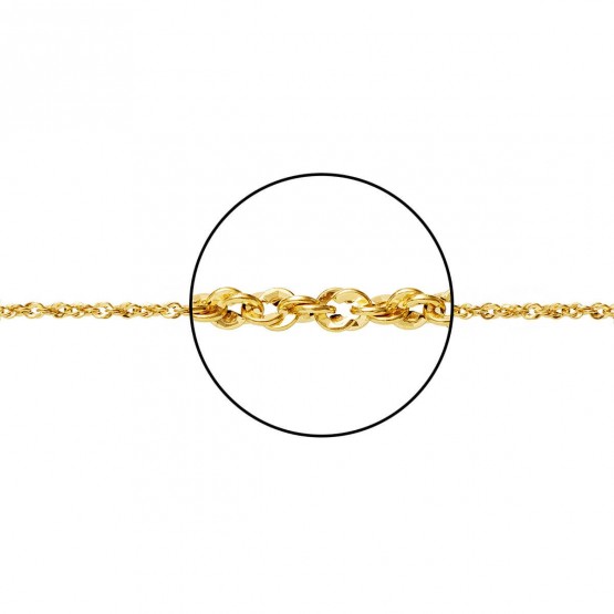 Cadena de oro 9k hueca cordón 2,4 mm