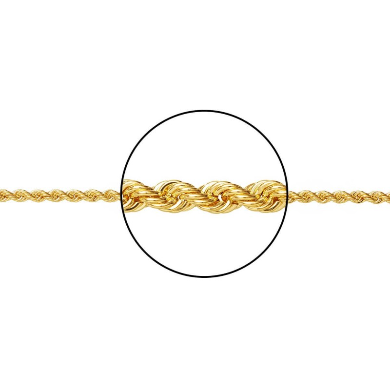 Cadena de oro 9k diseño cordón 2,4mm 067115050 | Mimedalla cadena 45 cm
