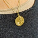 Medalla de Santa Cecilia en oro de 18k