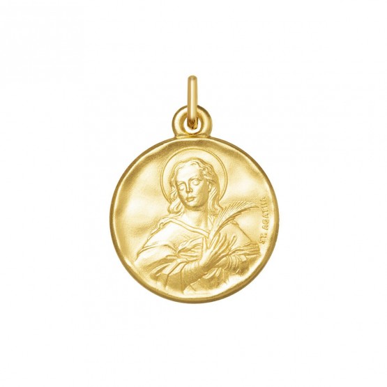 Medalla de Santa Águeda en oro 9k