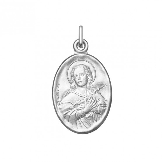 Medalla ovalada de Santa Águeda en plata modelo 1269031 de ARGYOR