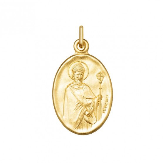 Medalla de St. Patrick (San Patricio), patrón de Irlanda, modelo 1269036D en plata bañada en oro de MiMedalla by ARGYOR.