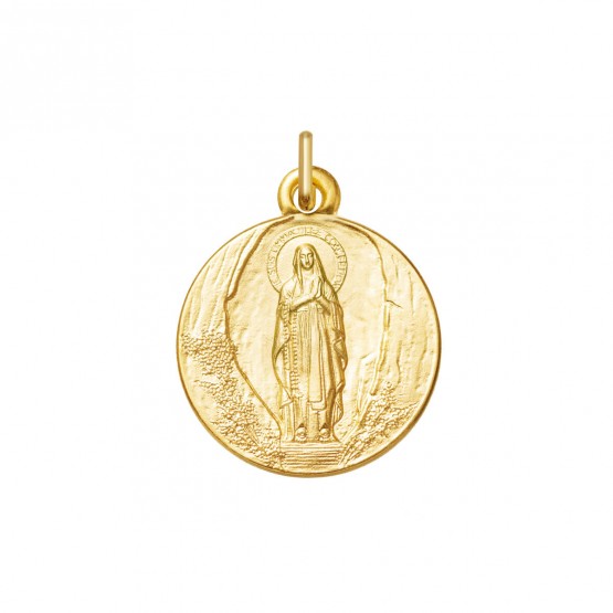 Medalla de oro Virgen de Lourdes sin bisel