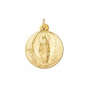 Medalla de oro Virgen de Lourdes sin bisel