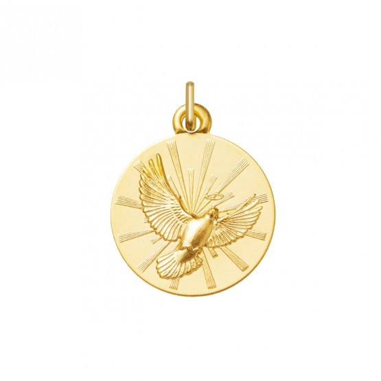 Medalla de plata dorada de la paloma del Espíritu Santo modelo 1269016D de MiMedalla