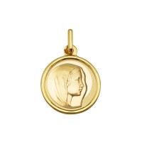 Medalla de oro amarillo con la Virgen María