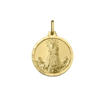 Medalla Virgen de los Desamparados en plata dorada