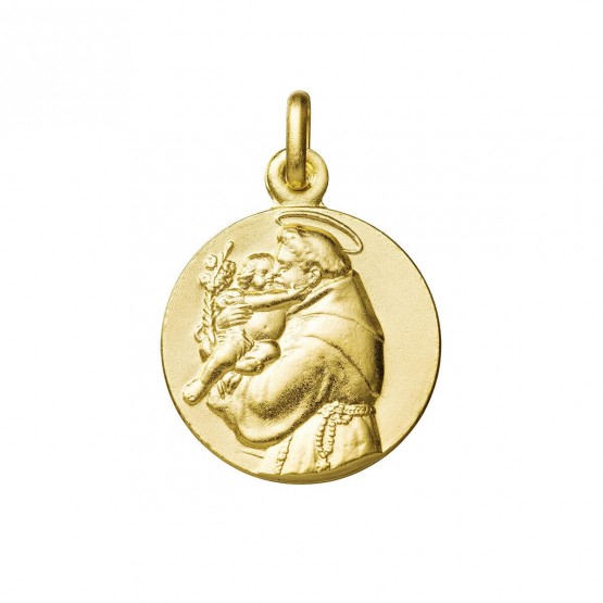 Medalla de San Antonio de Padua en plata dorada