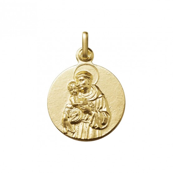 Medalla con San Antonio de Padua en oro 18k
