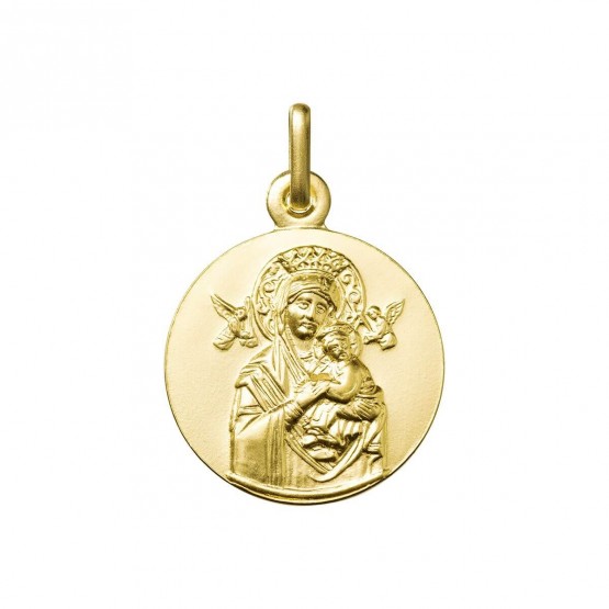 Medalla del Perpetuo Socorro en plata dorada