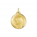 Medalla en plata dorada comunión Virgen Niña