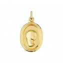 Medalla de oro Virgen niña forma oval