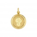 Medalla de comunión oro Virgen niña