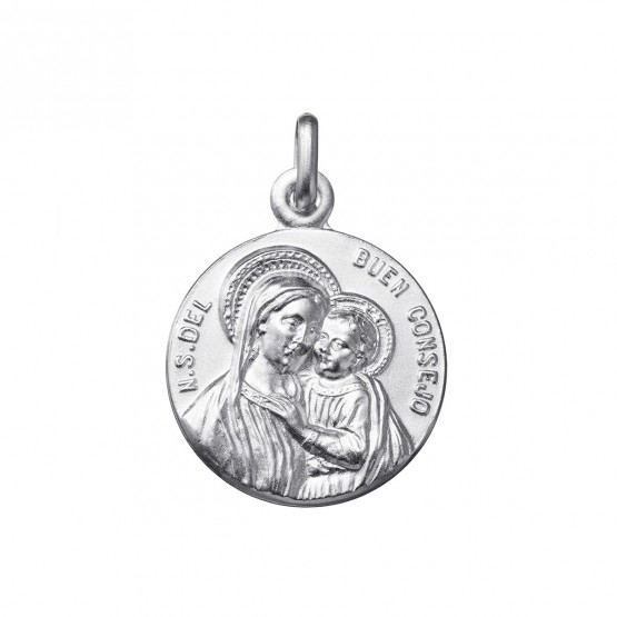Medalla de Nuestra Señora del Buen Consejo en plata