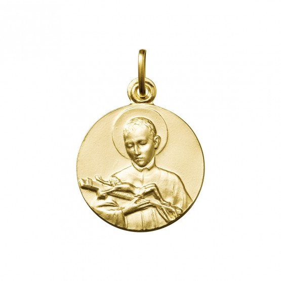 Medalla de San Luis Gonzaga plata dorada