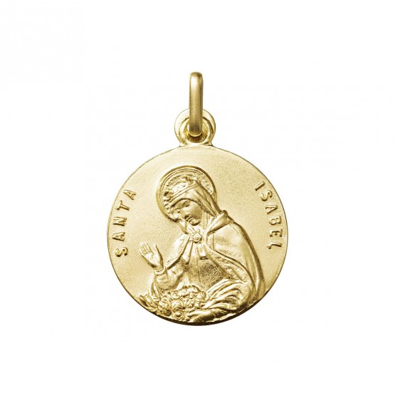 Medalla de Santa Isabel de Portugal plata dorada