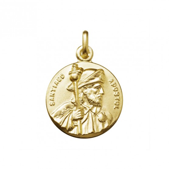 Medalla Santiago peregrino en plata dorada